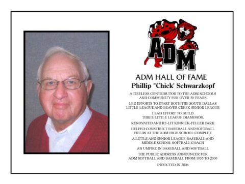 ADM Alumni Hall of Fame - Phillip “Chick” Schwartzkopf